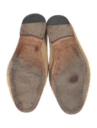 Manolo Blahnik Raffia Colorblock Pattern Loafers