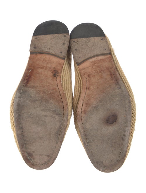 Manolo Blahnik Raffia Colorblock Pattern Loafers