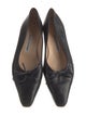 Manolo Blahnik Leather Bow Accents Ballet Flats