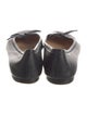 Manolo Blahnik Leather Bow Accents Ballet Flats