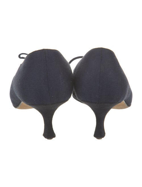 Manolo Blahnik Zaman Bicolor Canvas Pumps