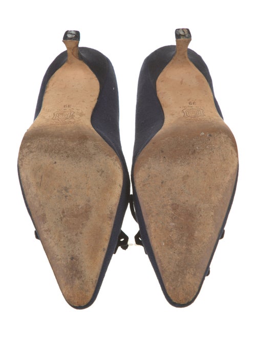 Manolo Blahnik Zaman Bicolor Canvas Pumps