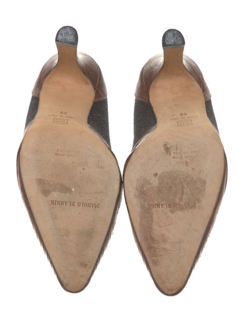 Manolo Blahnik Wool Printed Pumps