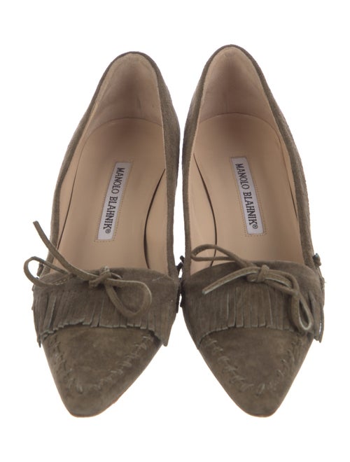 Manolo Blahnik Suede Whipstitch Trim Pumps