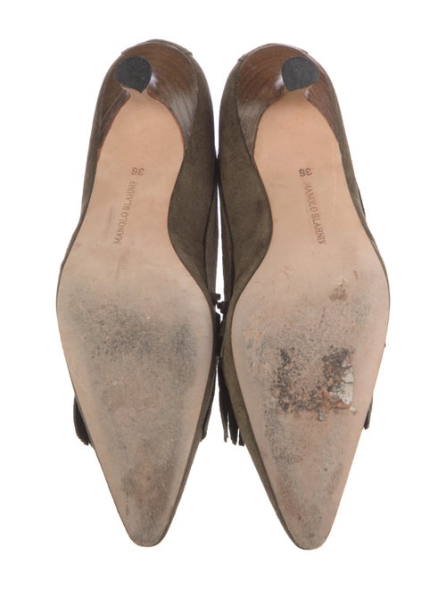 Manolo Blahnik Suede Whipstitch Trim Pumps