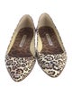 Manolo Blahnik Leather Animal Print Ballet Flats