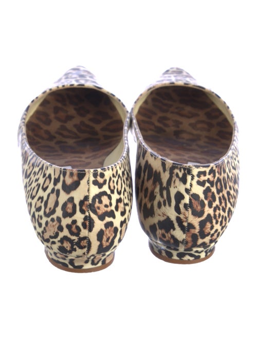 Manolo Blahnik Leather Animal Print Ballet Flats
