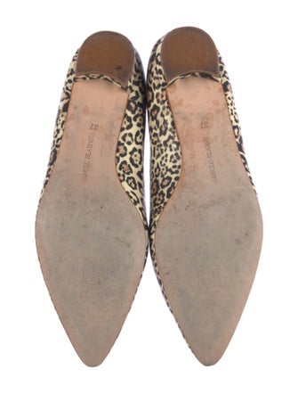 Manolo Blahnik Leather Animal Print Ballet Flats