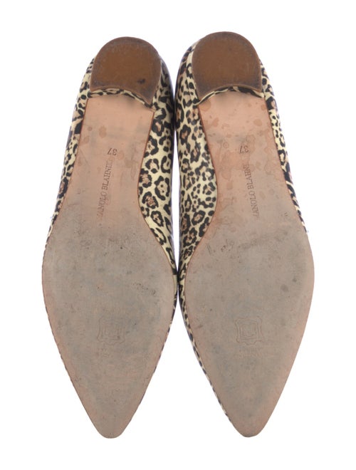 Manolo Blahnik Leather Animal Print Ballet Flats