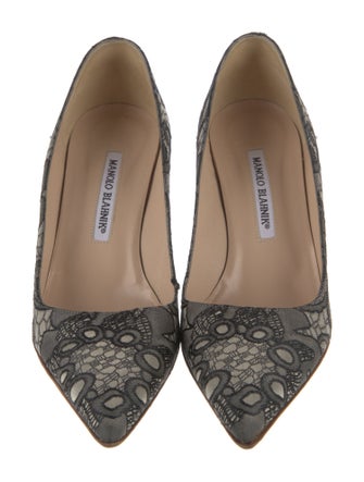 Manolo Blahnik Lace Pattern Pumps