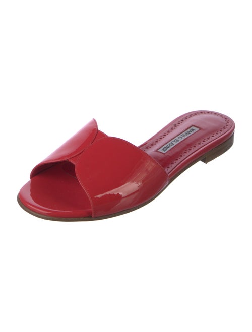 Manolo Blahnik Patent Leather Slides