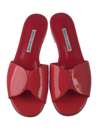Manolo Blahnik Patent Leather Slides
