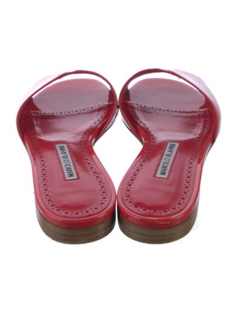 Manolo Blahnik Patent Leather Slides