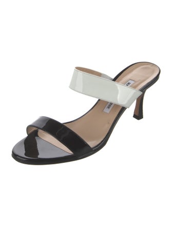 Manolo Blahnik Patent Leather Slides