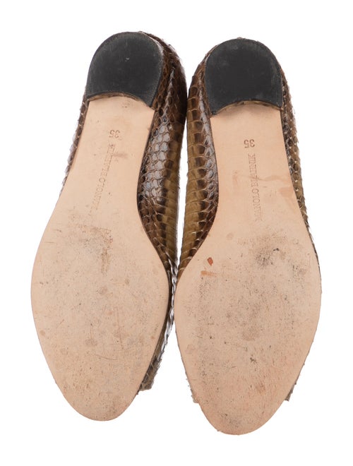 Manolo Blahnik Embossed Leather Animal Print Ballet Flats