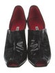 Manolo Blahnik Patent Leather Lasercut Accents D'Orsay Pumps