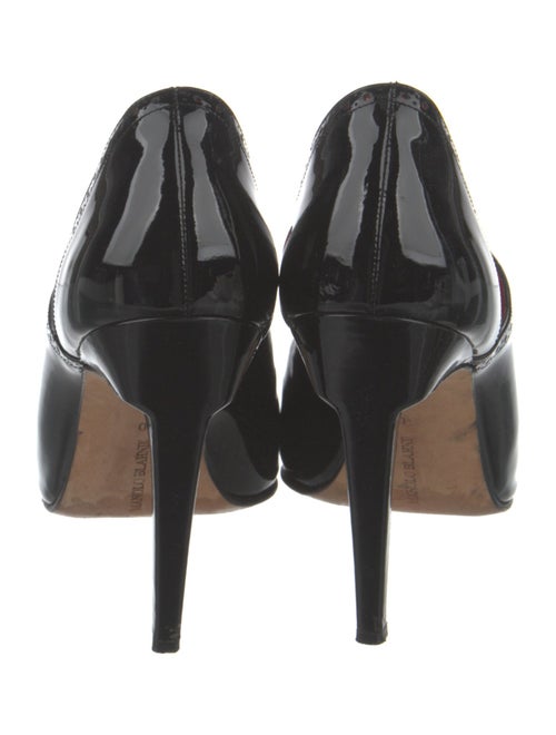 Manolo Blahnik Patent Leather Lasercut Accents D'Orsay Pumps
