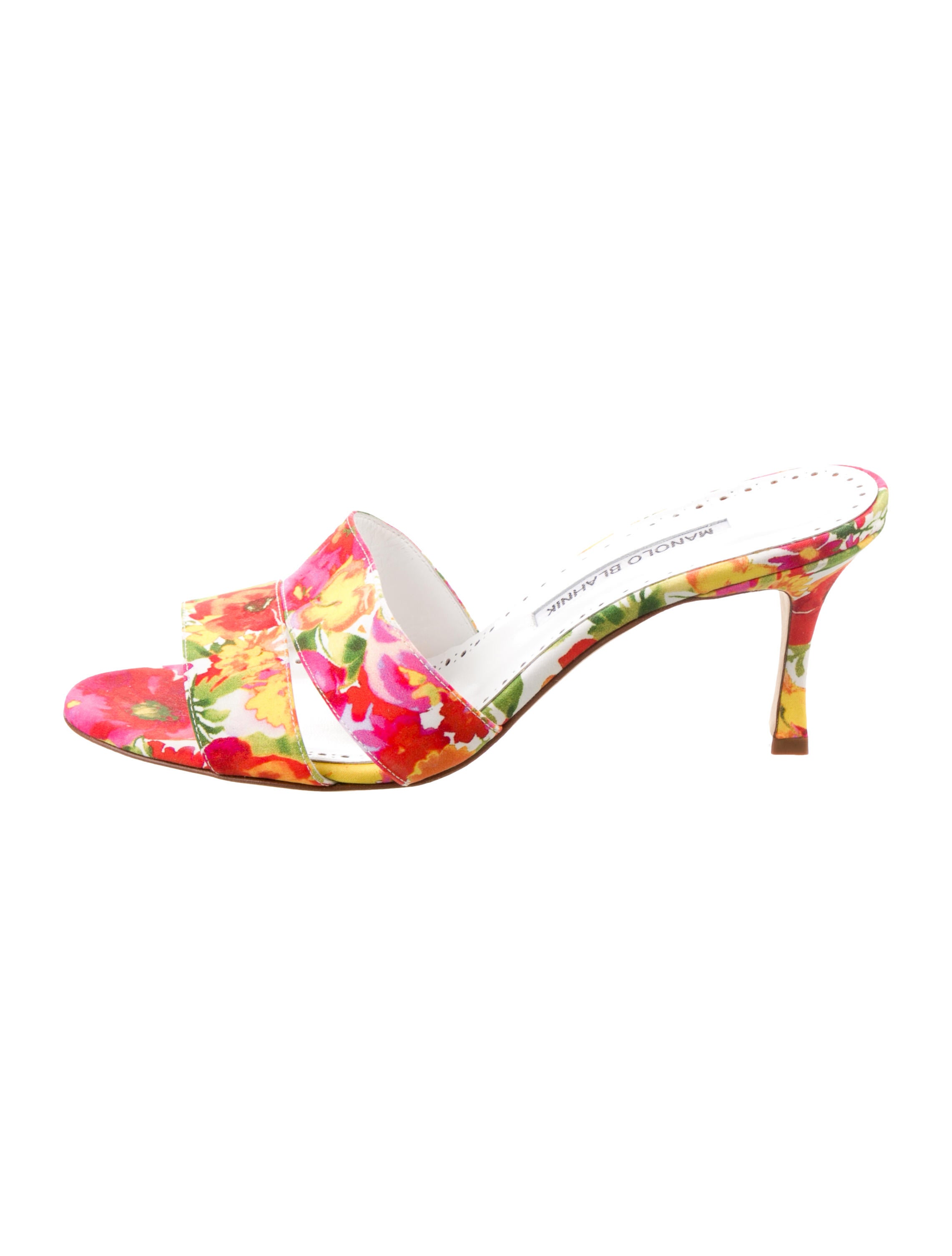 Manolo Blahnik Floral Print Slides