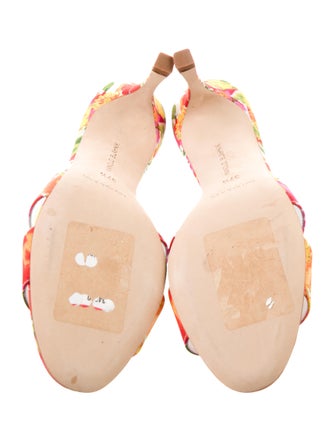 Manolo Blahnik Floral Print Slides