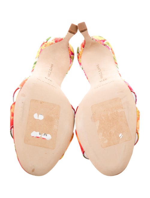 Manolo Blahnik Floral Print Slides