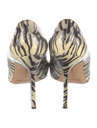 Manolo Blahnik Snakeskin Animal Print Pumps