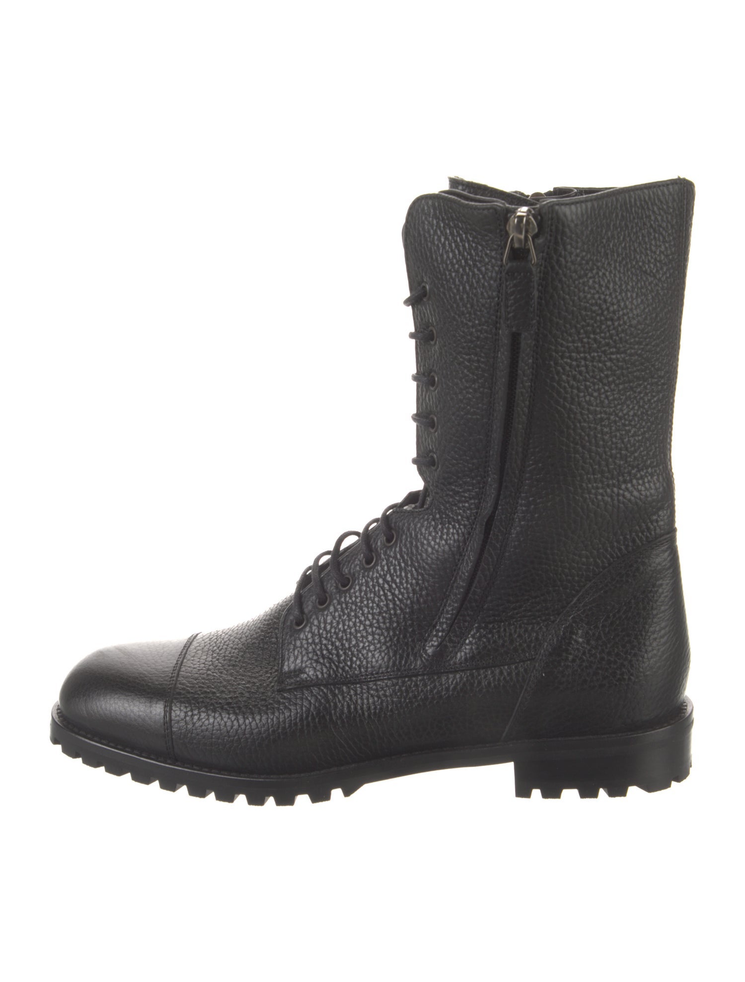 Manolo Blahnik Leather Combat Boots