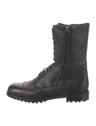 Manolo Blahnik Leather Combat Boots