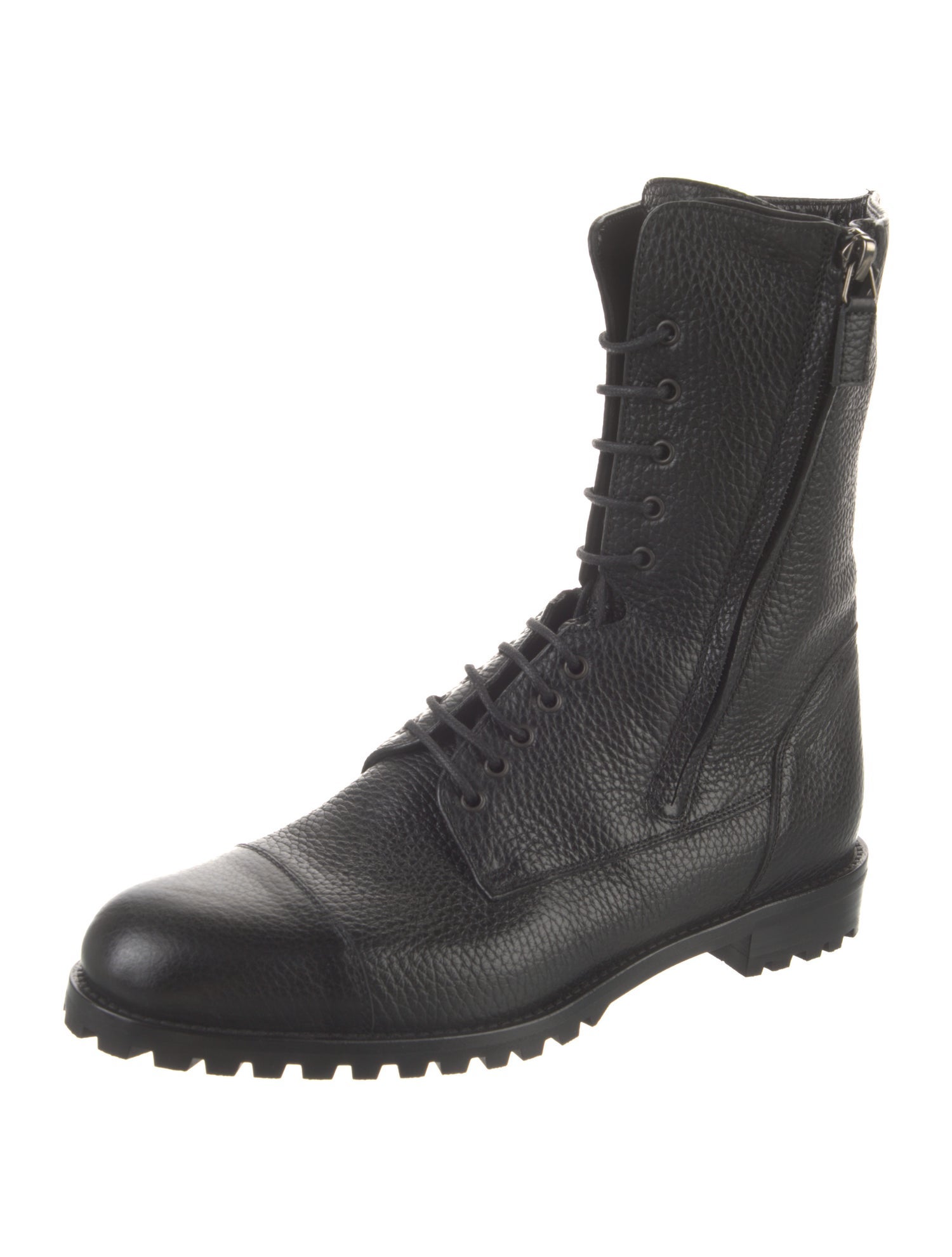 Manolo Blahnik Leather Combat Boots