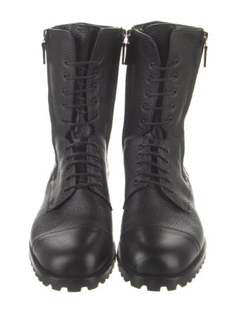 Manolo Blahnik Leather Combat Boots
