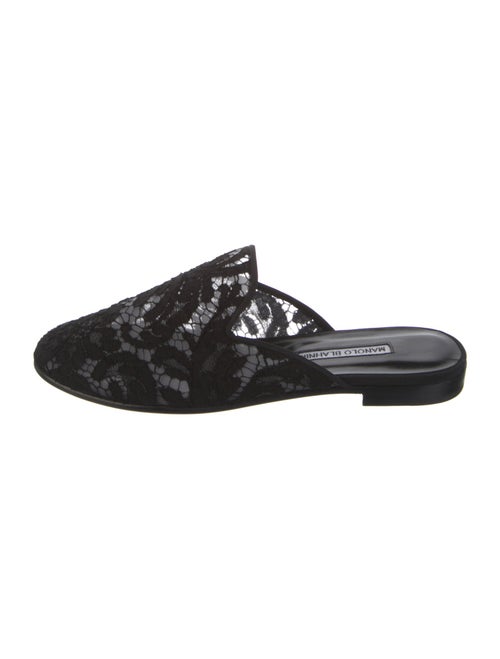Manolo Blahnik Lace Lace Pattern Mules