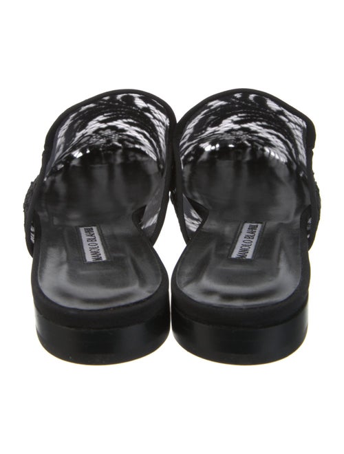 Manolo Blahnik Lace Lace Pattern Mules