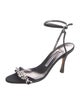 Manolo Blahnik Satin Crystal Embellishments Sandals