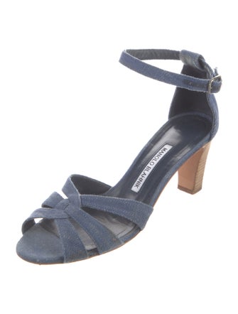 Manolo Blahnik Denim Sandals