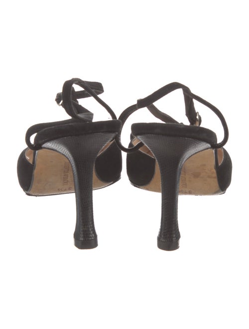 Manolo Blahnik Suede T-Strap Pumps