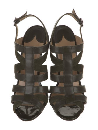 Manolo Blahnik Leather Cutout Accent Gladiator Sandals