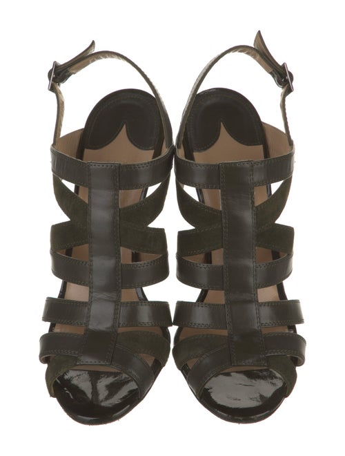Manolo Blahnik Leather Cutout Accent Gladiator Sandals