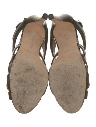 Manolo Blahnik Leather Cutout Accent Gladiator Sandals