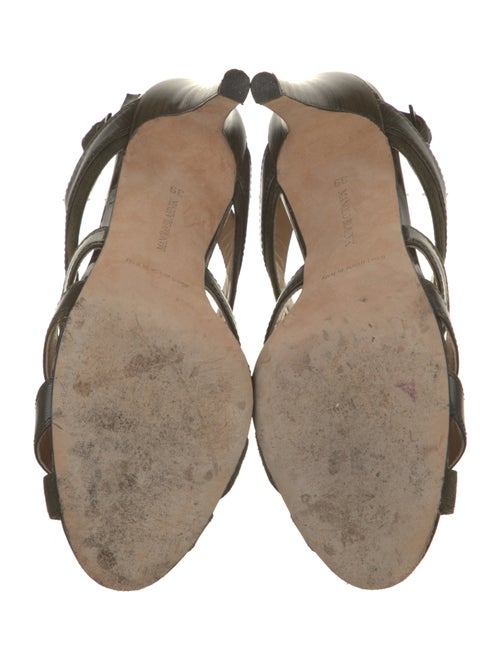 Manolo Blahnik Leather Cutout Accent Gladiator Sandals