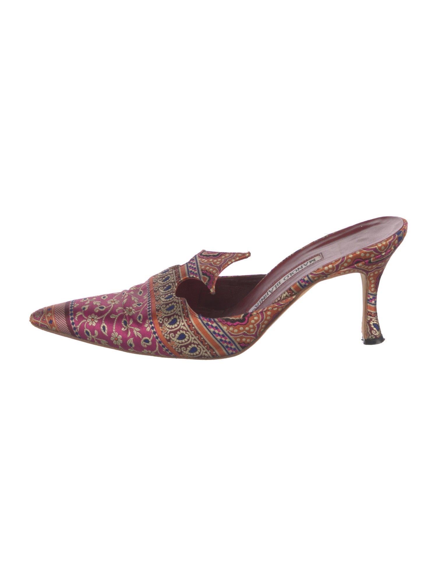 Manolo Blahnik Printed Mules