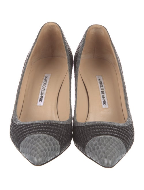 Manolo Blahnik Raffia Printed Pumps