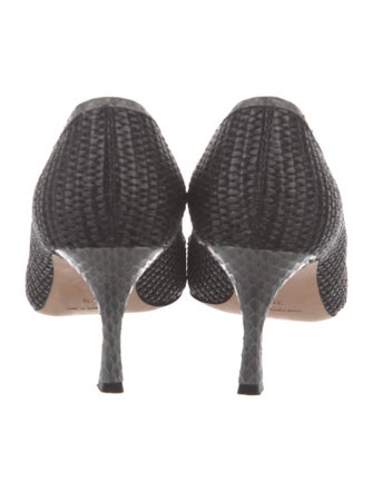 Manolo Blahnik Raffia Printed Pumps