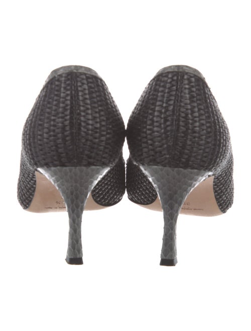 Manolo Blahnik Raffia Printed Pumps