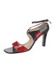 Chanel Patent Leather Colorblock Pattern Sandals