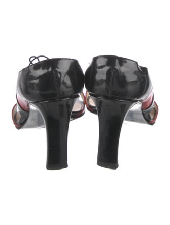 Chanel Patent Leather Colorblock Pattern Sandals