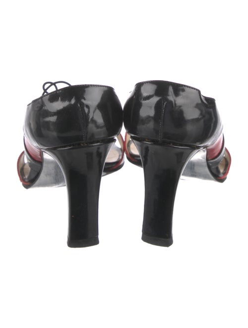 Chanel Patent Leather Colorblock Pattern Sandals