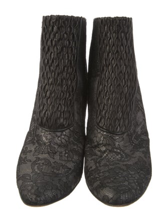 Manolo Blahnik Lace Floral Print Boots