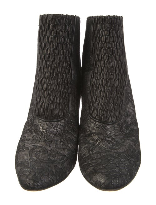 Manolo Blahnik Lace Floral Print Boots