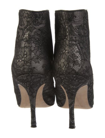 Manolo Blahnik Lace Floral Print Boots
