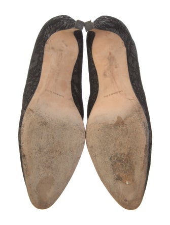 Manolo Blahnik Lace Floral Print Boots