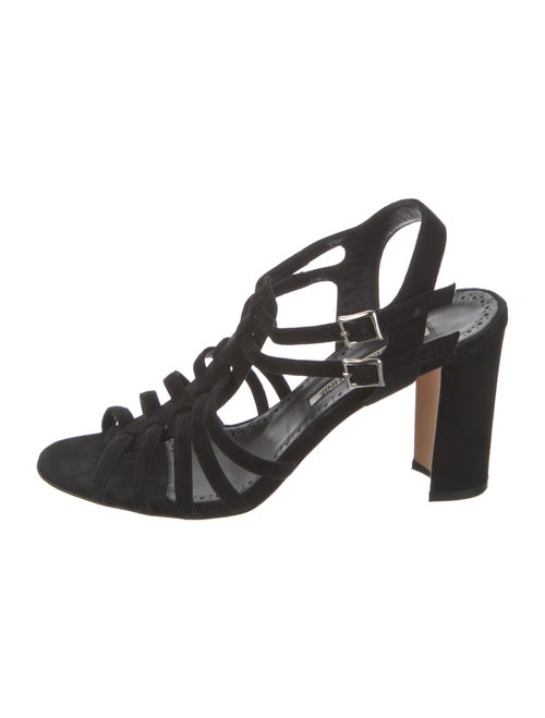 Manolo Blahnik Suede Slingback Sandals